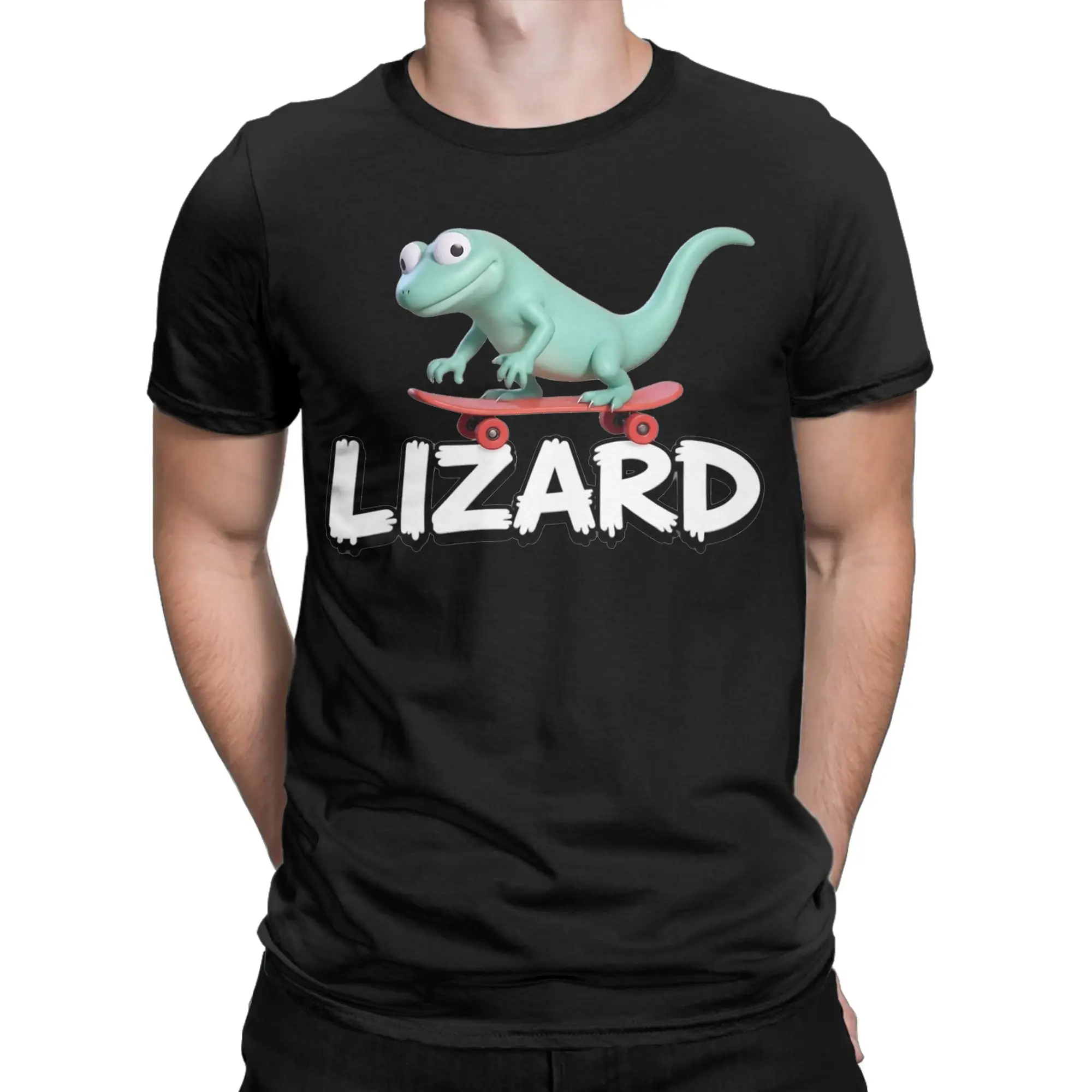 Camisetas engraçadas Tom Lizard Skateboard Meme para homens e mulheres, camisetas de algodão puro, camiseta de manga curta, roupas plus size