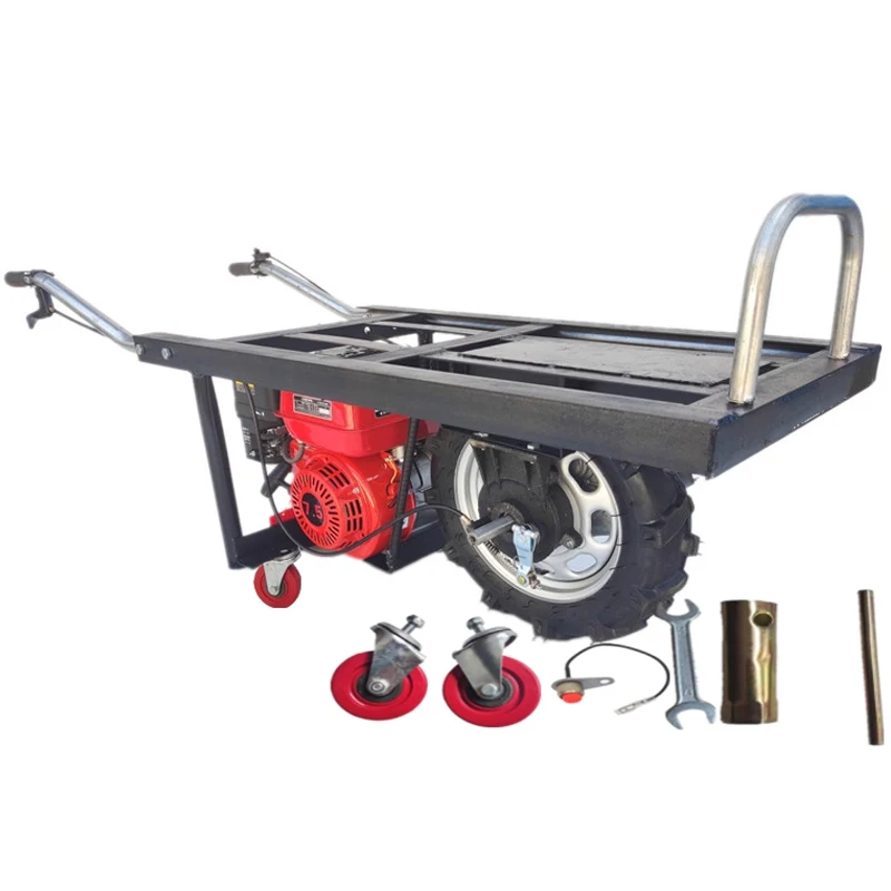 รถเข็นล้อเดียวแบบใช้เชื้อเพลิงสำหรับขนส่งในภูเขา/สวนผลไม้ รถเข็นแบบเข็นด้วยมือสำหรับงานเกษตร