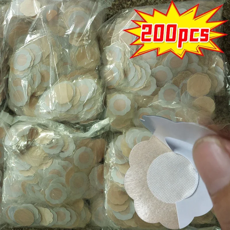 

200 шт., наклейка на соски, одноразовая невидимая наклейка на грудь, нетканый бюстгальтер, нашивка на грудь, без бюстгальтера, подушечка для пирогов, наклейки на крышку сосков