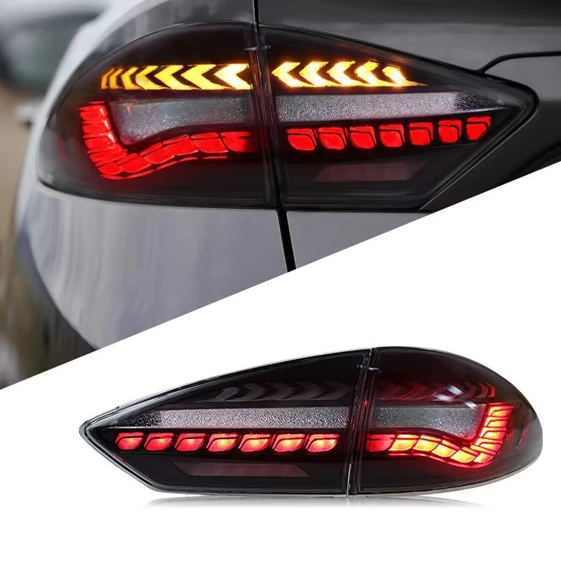 for 2019-2021 Mondeo Taillight Assembly Dragon-Scale LED Daytime Running Lights Sequential Turn Signals Red Twelve Voltage Pair