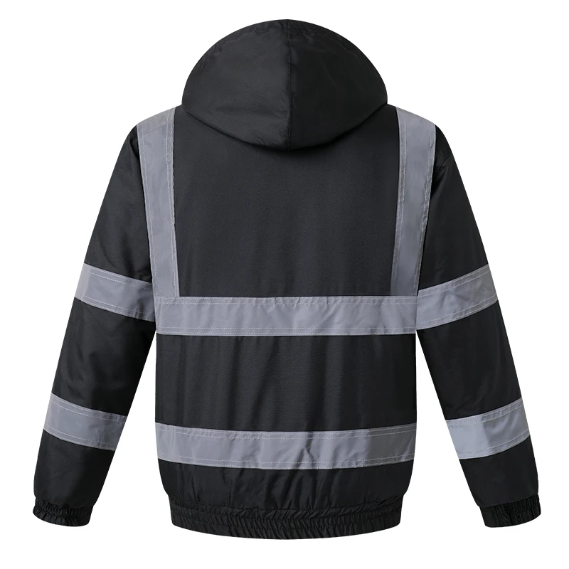 Hi Vis Winter Jacket Men Work Outdoot Waterproof Reflective Patchwork Bomber Jacket High Visibility Clothing for Men