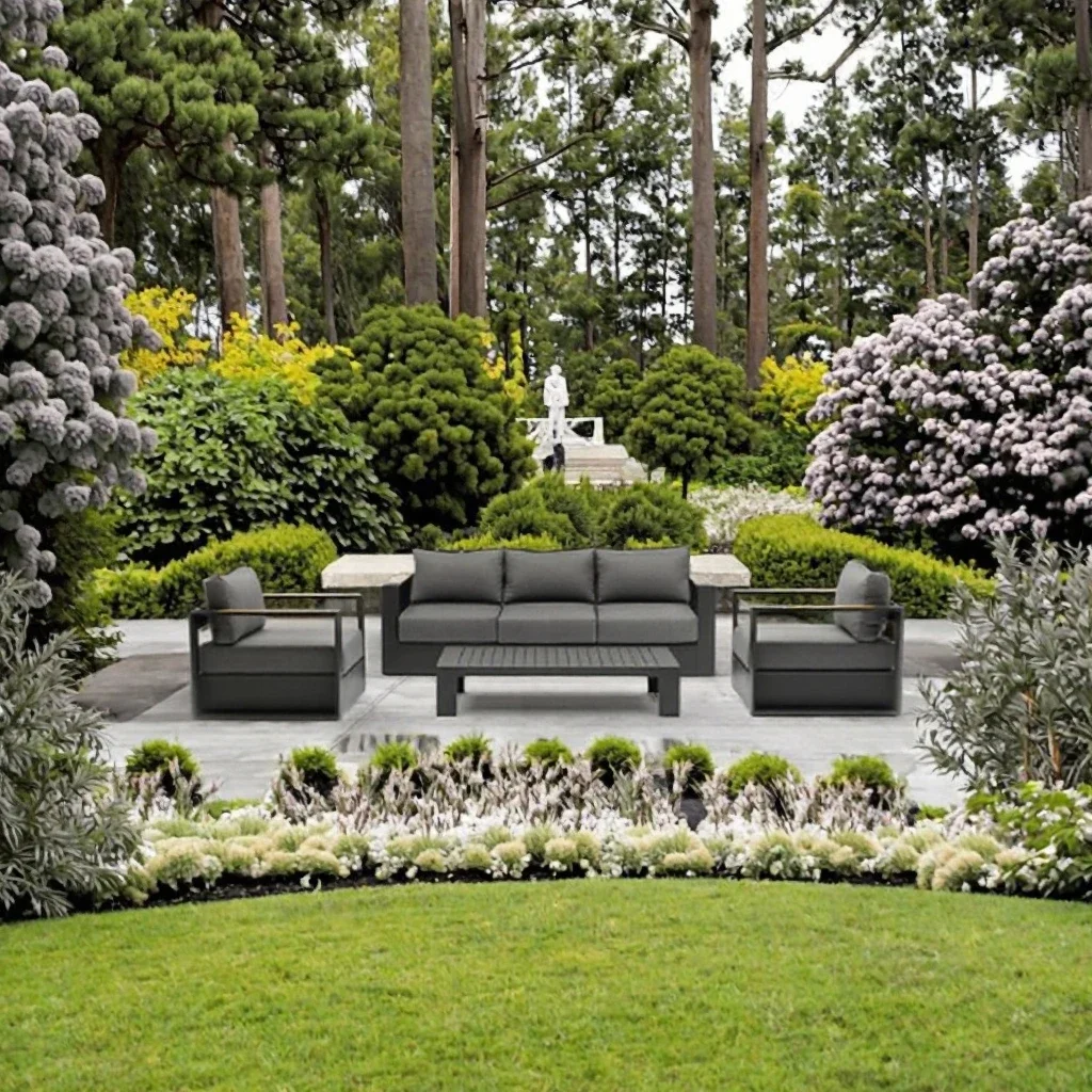 Modern Luxury Outdoor Aluminum Sofa Set Leisure Style Metal Furniture for Hotels and Gardens