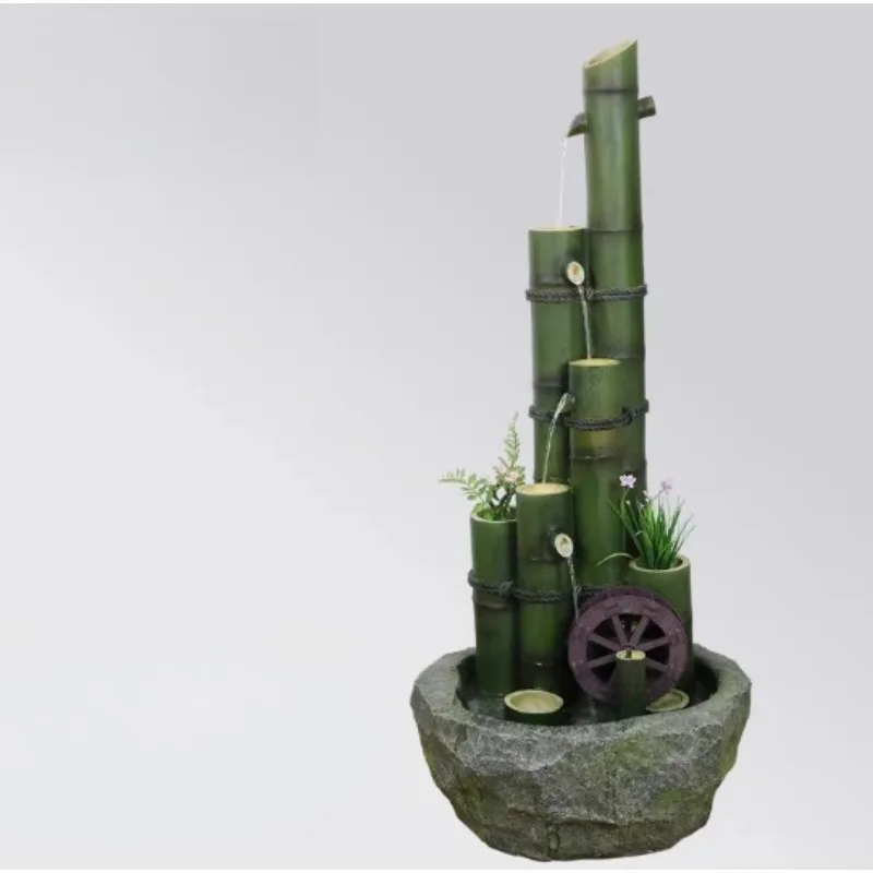 Factory Direct 2026 Creative Water Feature Entry Garden Ornament Floor Flowing Fountain Courtyard Decor Japanese Style Rockery B