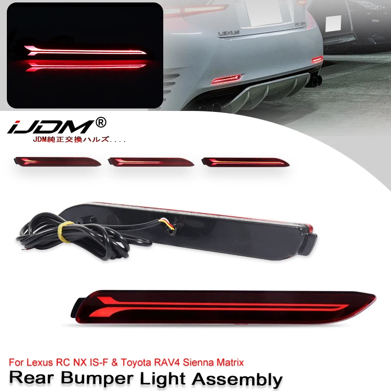 for Toyota RAV4 2019-2024, for Toyota Matrix 2009-2012 LED Brake Driving Stop Signal Lights Bumper Reflector Lamp Kit