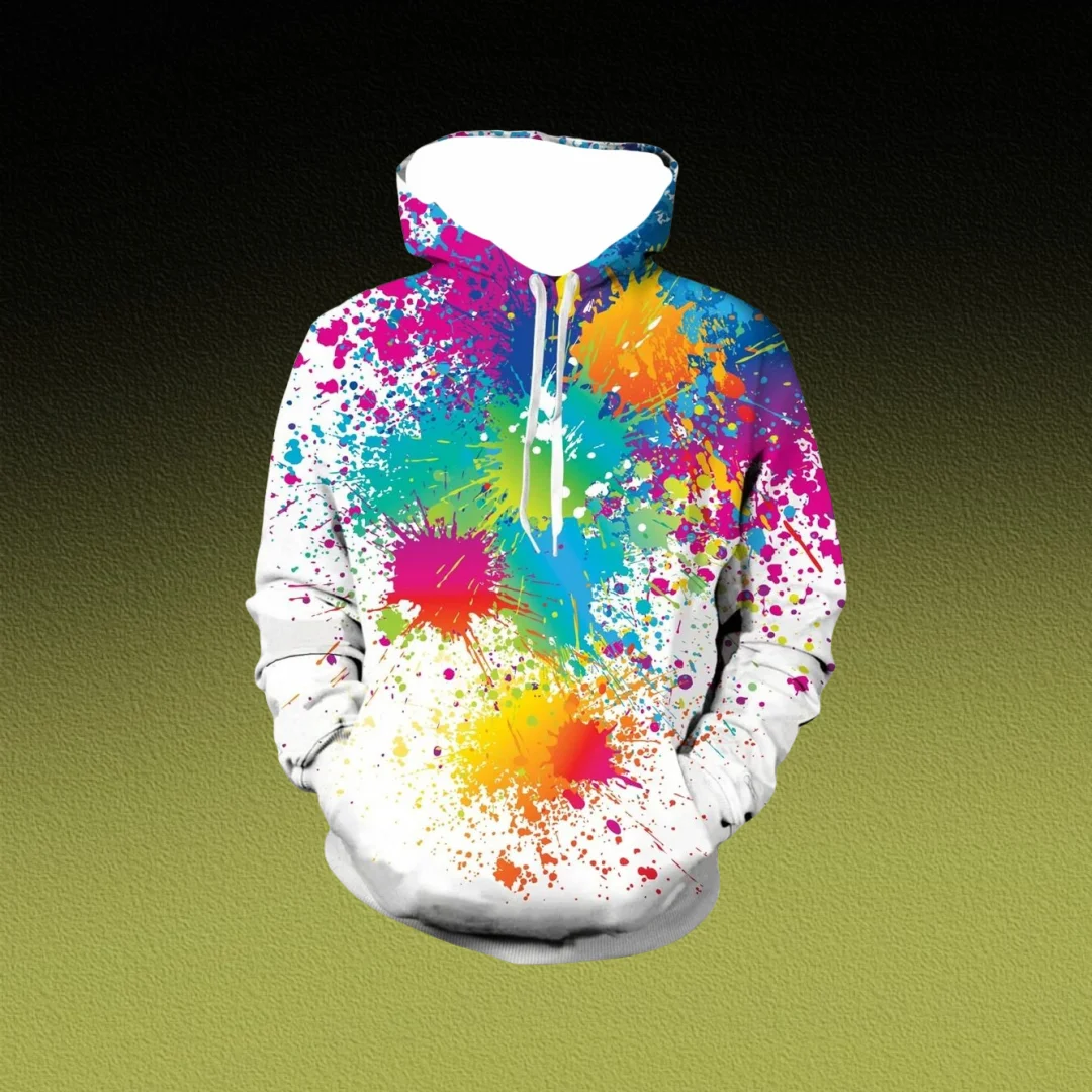 

New Printed Unisex Hoodies Novelty Print 3D Patternv Hooded Pullover Sweatshirt with Pocket Hoodie Streetwear Loose Comfortable