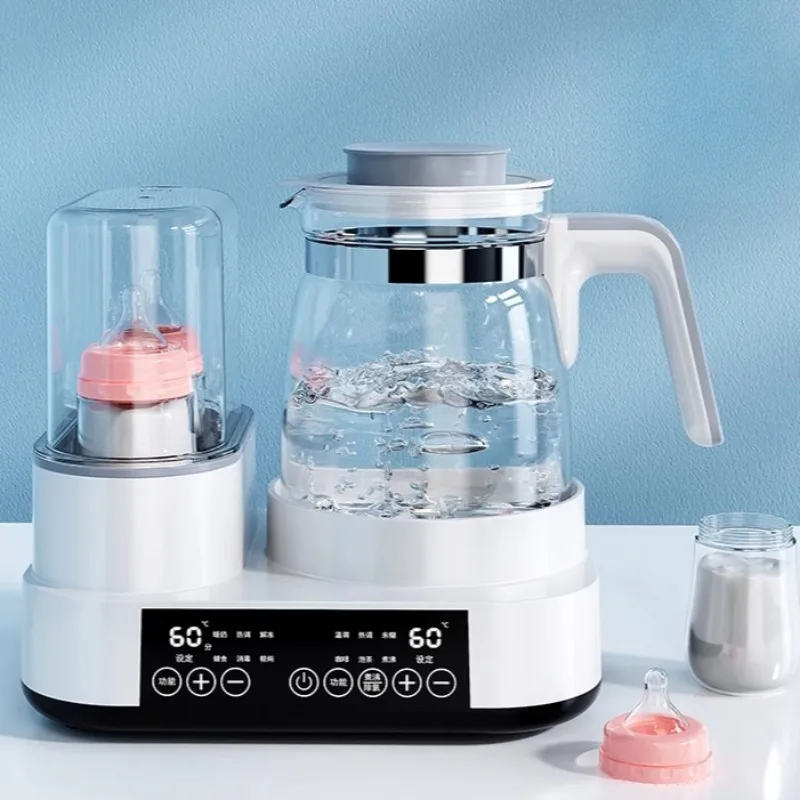 Baby Formula Heating Kettle, Bottle Sterilizer & Dryer, 2-in-1 Smart Water Boiler, Anti-Dry Burn Temperature-Controlled Flask