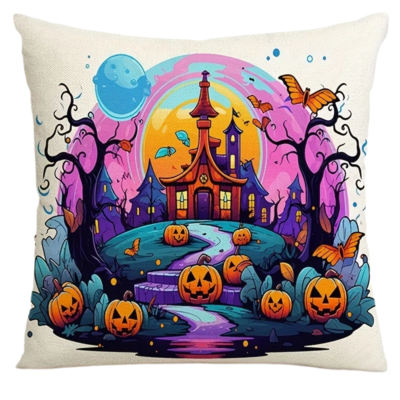 1 Fundas de almohada de calabaza de Halloween، decoración de Halloween de fantasma de calabaza، decoración de Ambiente #5