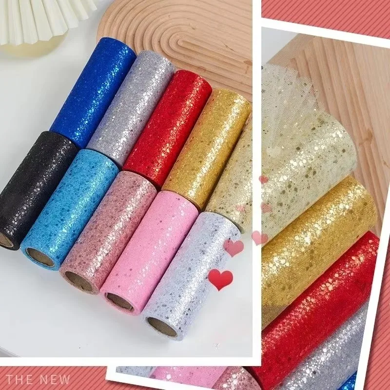 2026 In Stock Latest Models 1/3/5 Pcs Halloween Christmas Decoration 15cm 10Yards Size Roll DIY Handcraft Powder Mesh Fabric