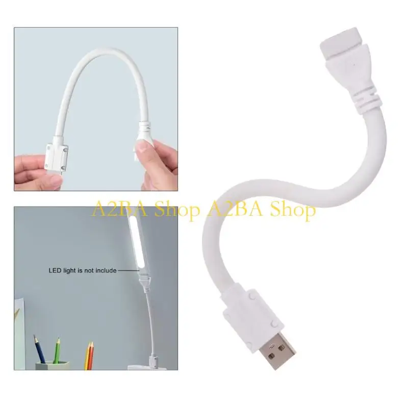 A2BA USB Extension Cable Line 22cm Length Flexible Gooseneck Designed Power Cord Wire