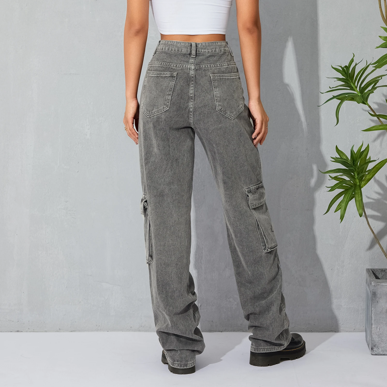 Pantalones Cargo Vintage para mujer, pantalón informal de cintura baja, Estrella Retro de los años 90, multibolsillos, Y2k, ropa estética Grunge, ropa de calle de moda