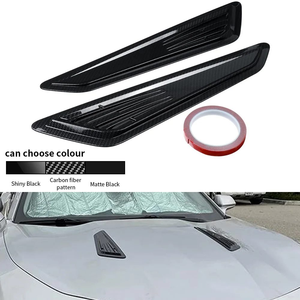 BLACK BONNET HOOD VENT SCOOP COVERS FOR 2016 2017 2018 CHEVY CAMARO 1LT LT RS