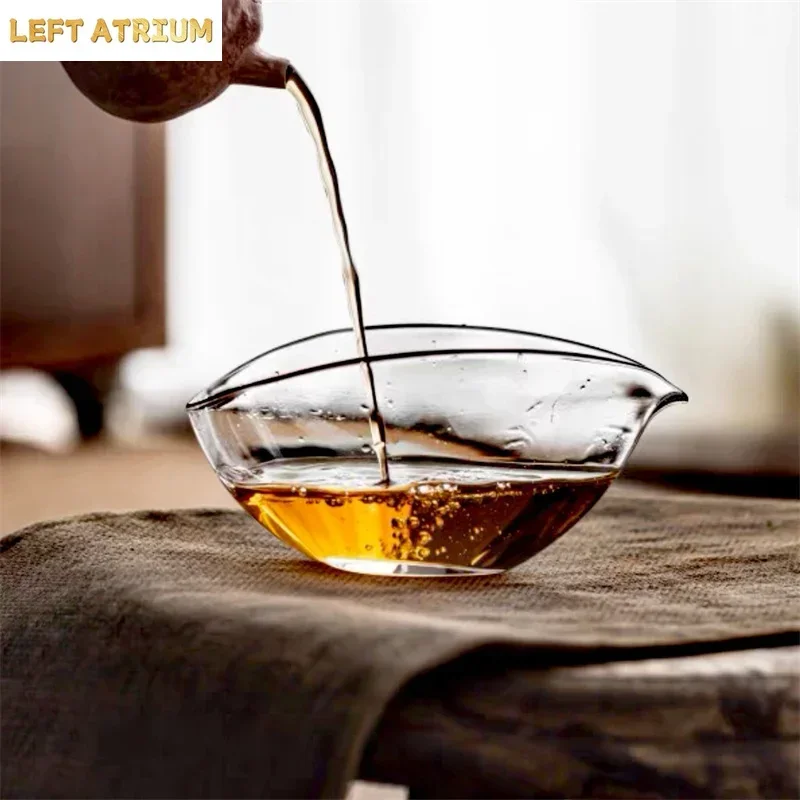 200ml Japanese Style Skiff Boat Heat-resistant High Borosilicate Glass Tea Cup Fair Mug Tea Pitcher Kung Fu Tea Set Puer Teacup