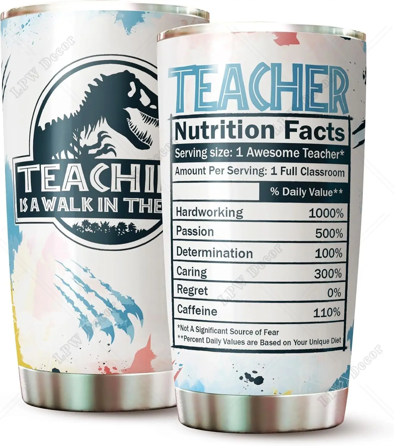 Dinosaur Gifts for Teacher Tumbler on Christmas Appreciation Tumbler Cup Mug Gifts for Teachers From Students on  Day