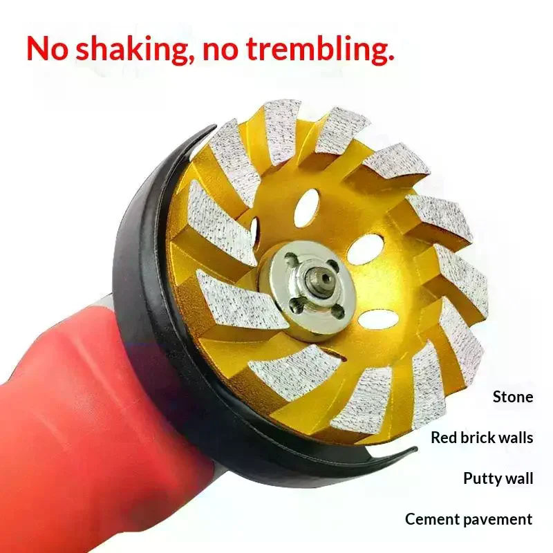 4 Inch Concrete Turbo Diamond Grinding Cup Wheel 12 Segments Heavy Duty For Masonry Grinding Polish
