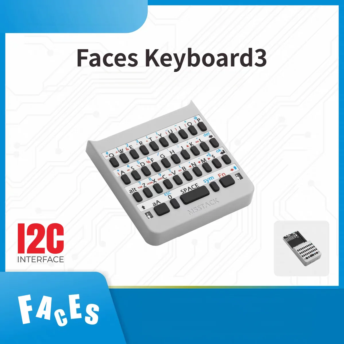 Official M5Stack Faces Keyboard3 Faces Series Function Panel Expansion Base Module