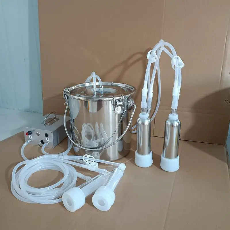 Goat Milking Machine Goat Electric Milking Machine 5L Milk Bucket Food Grade Speed Adjustable Pulsating Vacuum Pump Cow Milker