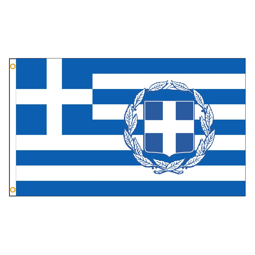 3x5 Ft Greece Flag Vivid Color and Fade proof Canvas Hellenic Republic Flags Polyester with Brass Grommets 3 X 5 Ft