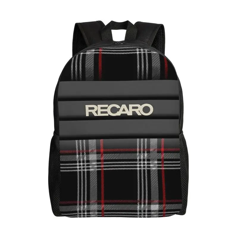 Benutzerdefinierter Laptop-Rucksack mit Recaros-Logo-Aufdruck für Damen und Herren, Schultasche, leichter, lässiger Tagesrucksack für Arbeit, Reisen, Sport