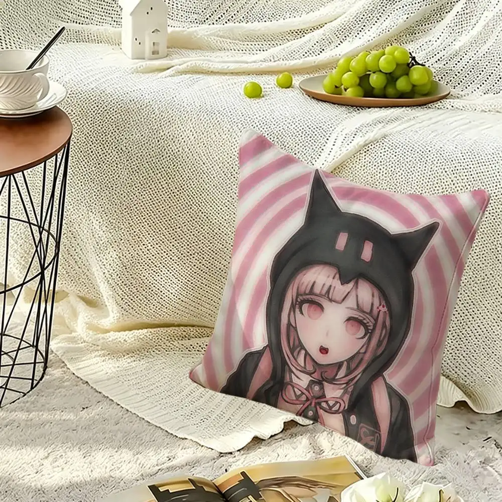 Chiaki Nanami D-Danganronpa Square Double-Sided printed Pillow Case Bedroom Bedside Pillow Sofa Cushion Cover