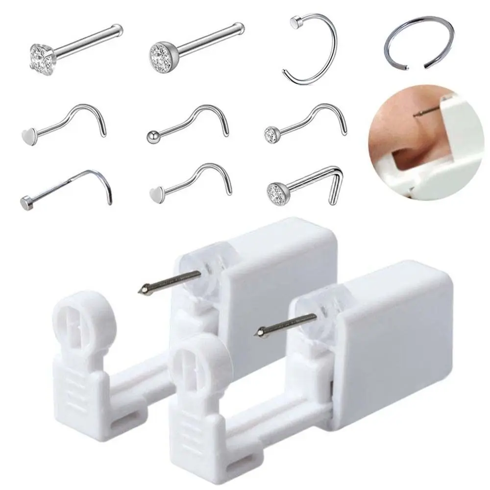 27/11/12Pcs Stainless Steel Eyebrow Piercing Jewelry Set with Tools Internal Thread Interchangeable Spike and Ball Set