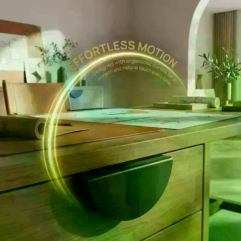 Cabinet Door Semicircle Handle Split Cabinet Shoe Cabinet Door Handle Aluminum Alloy Exposed Gold Round Furniture Door Handle