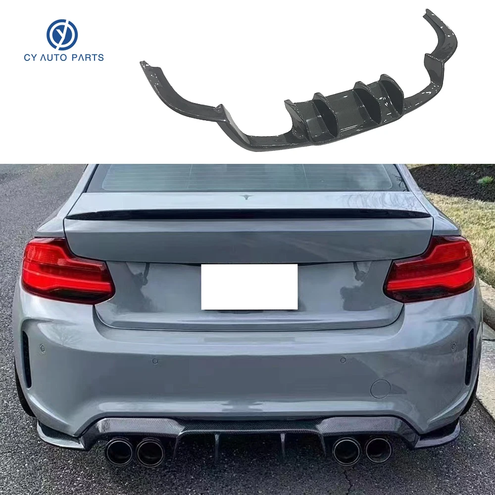 Carbon Fiber Rear Bumper Diffusor Lip V Type Competition Diffuser For BMW M2 M2c F87