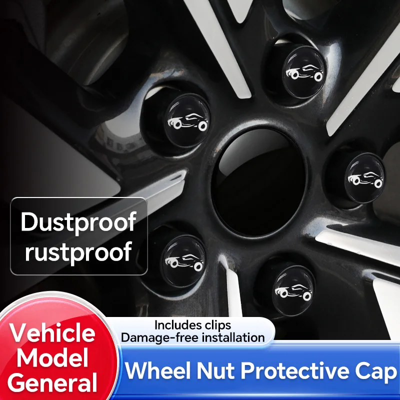 

For BMW Mini 20Pcs ABS Black Car Wheel Caps Bolts Automotive Wheel Hub Nut Protective Cap Rust Proof Waterproof Cap