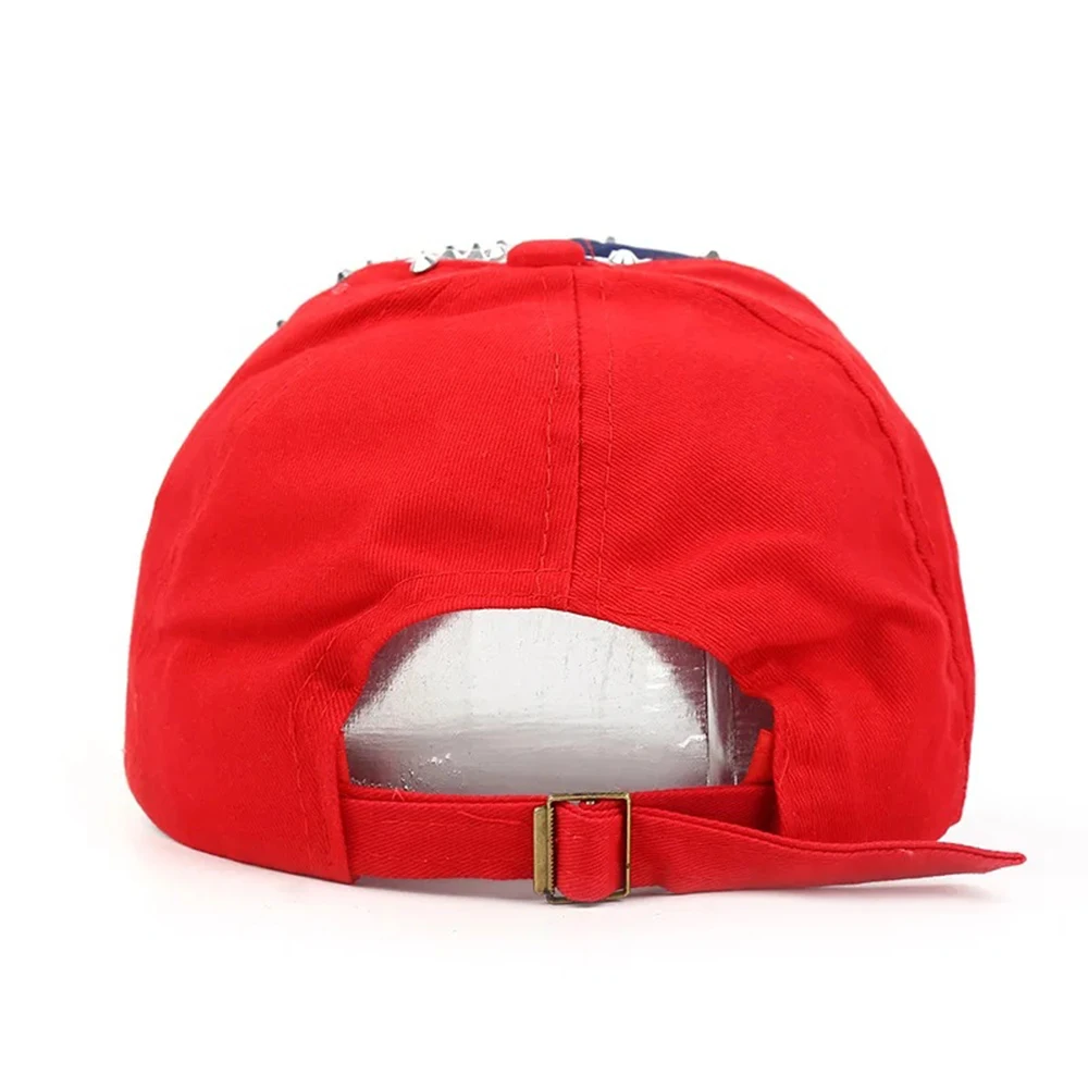Męskie damskie do koszykówki czapka USA flaga diament nit marki Snapback Unisex regulowane Rap Rock kapelusze moda Gorras