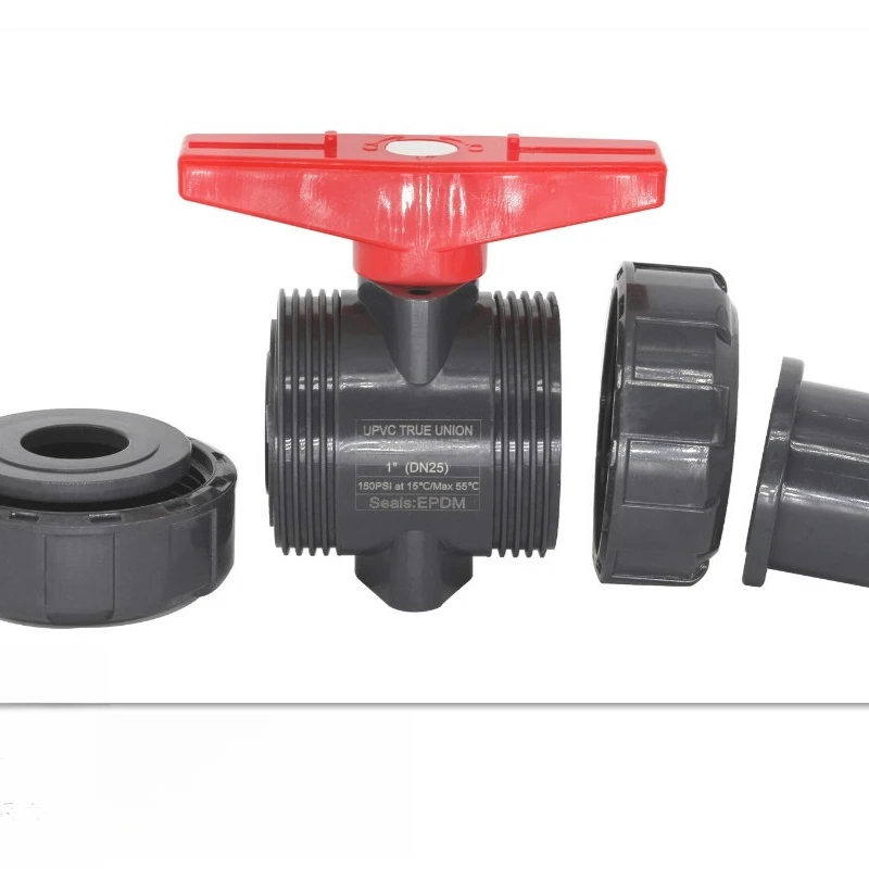 1pc Inner Dia20mm 25mm 32mm 40mm 50mm PVC Ball Valve Union Valve PVC Water Pipe Connector Plumbing Hose Fittings Slip Shut Valve view 6