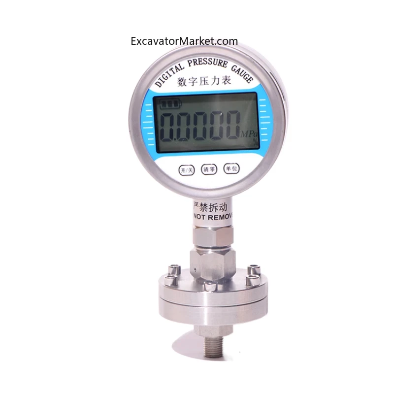 Excavator Parts Display Diaphragm Imported Pressure Gauge Electronic Digital Precision 0.4 Level Vacuum Negative Pressure Gauge