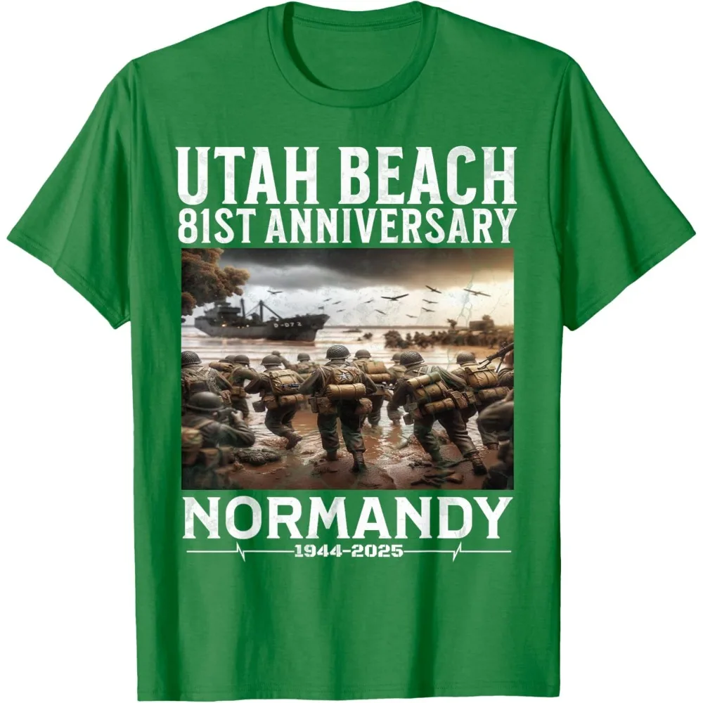 D-Day 81st Anniversary 2025 Normandy D-Day Utah Beach 1944 T-Shirt Summer Breathable Camisetas Nostalgia Retro Tops view 6