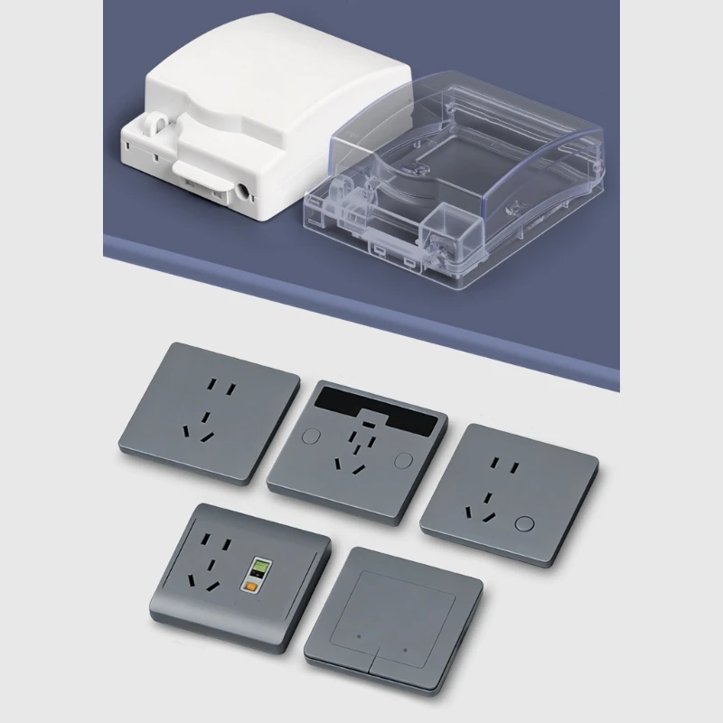 Durability Plastic Weatherproof Enclosures Metal Lock Compatible to 86 Electrical Sockets Moisture Resistance