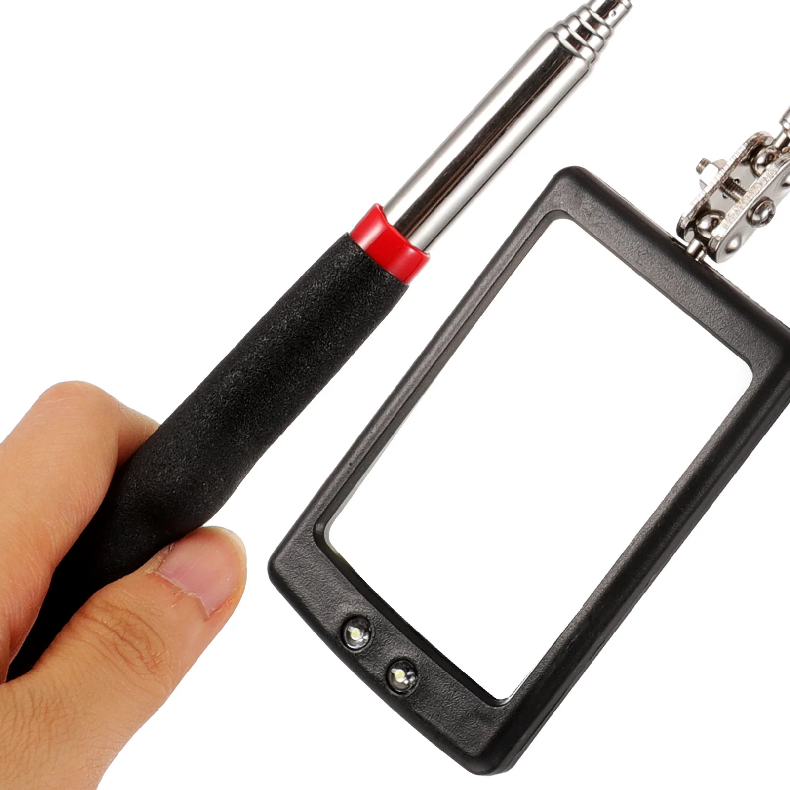 

2Pcs Telescoping Car Bottom Inspection Mirror LED Light Adjustable Flexible Auto Mechanic Inspection Tool Telescoping Mirror