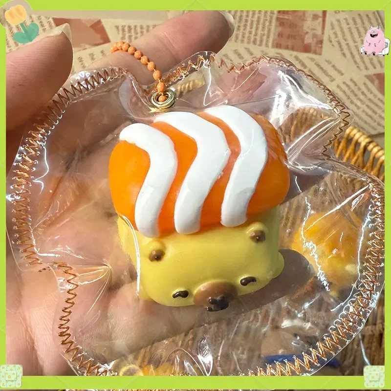 Capybara Silicone Squishy Stress Relief Toys Slow Rebound Food Shaped Donut Salmon Chicken Leg Fidget Pendant For Kids Adults
