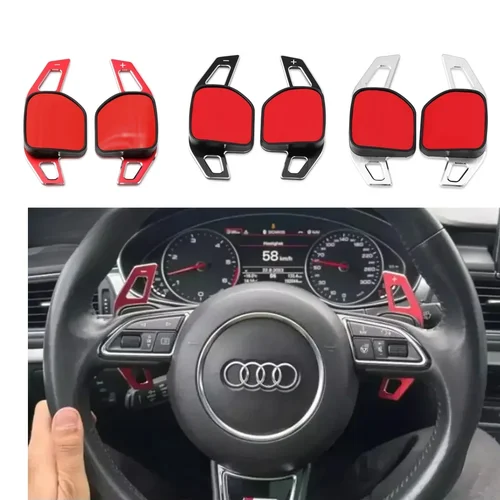 Para Audi A3 S3 8V A4 S4 A5 S5 B8.5 A6 S6 A7 S7 C7 Q5 Q7 2013 2014 2015 2016 extensión de palanca de cambios de volante de aluminio