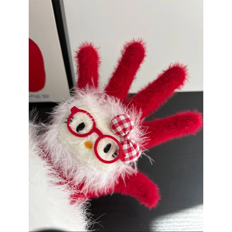 

Hellokitty Plush Gloves Cartoon Kawaii Retro Artistic Plaid Kt Warm Gloves Pink Girlheart Bow Gloves Children Christmas Gifts