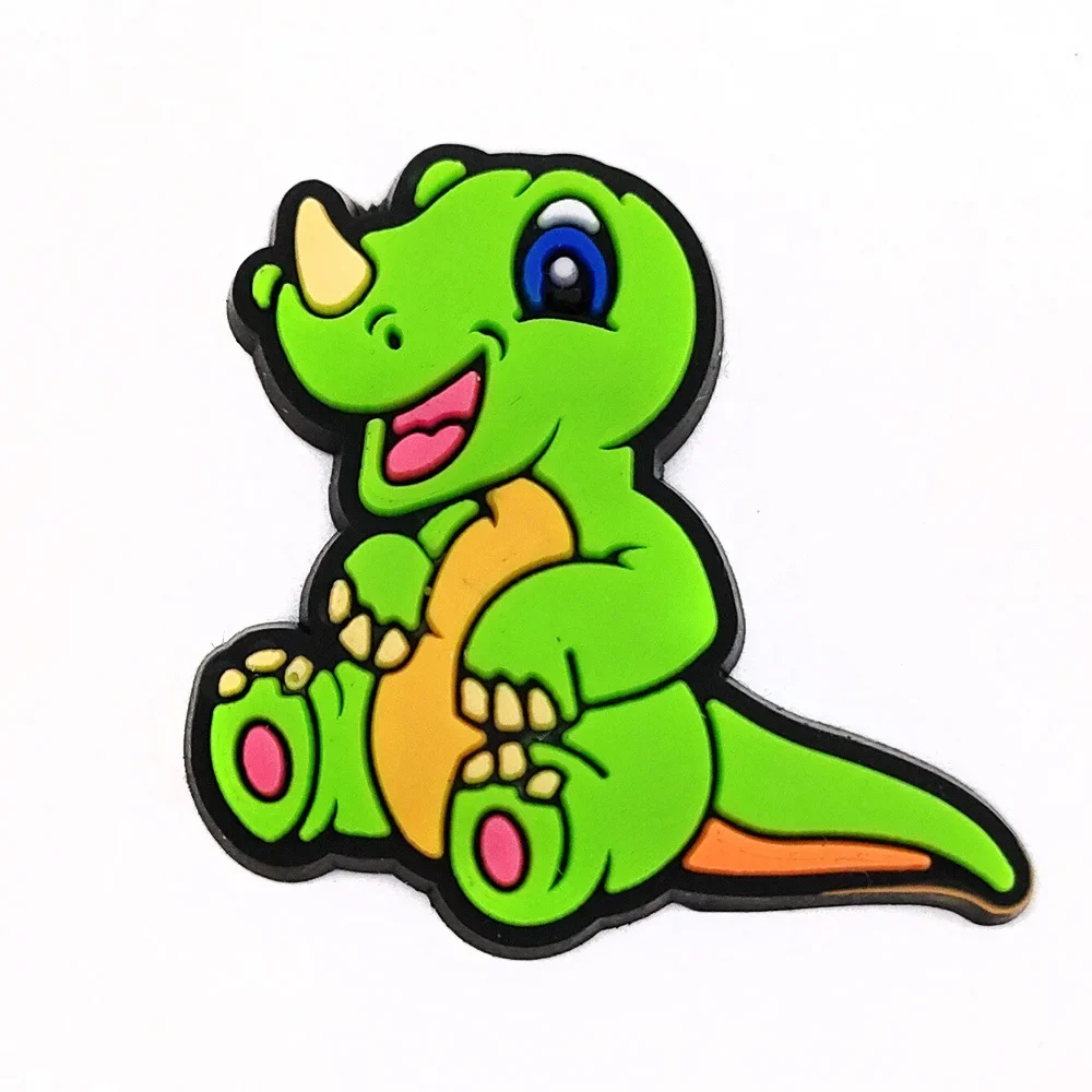 Hot Sale 1Pcs Dinosaur Shoe Charms Decoration for Crocs Accessories Charms Clog Pin Bracelet Wristband Kids Friends Party Gift