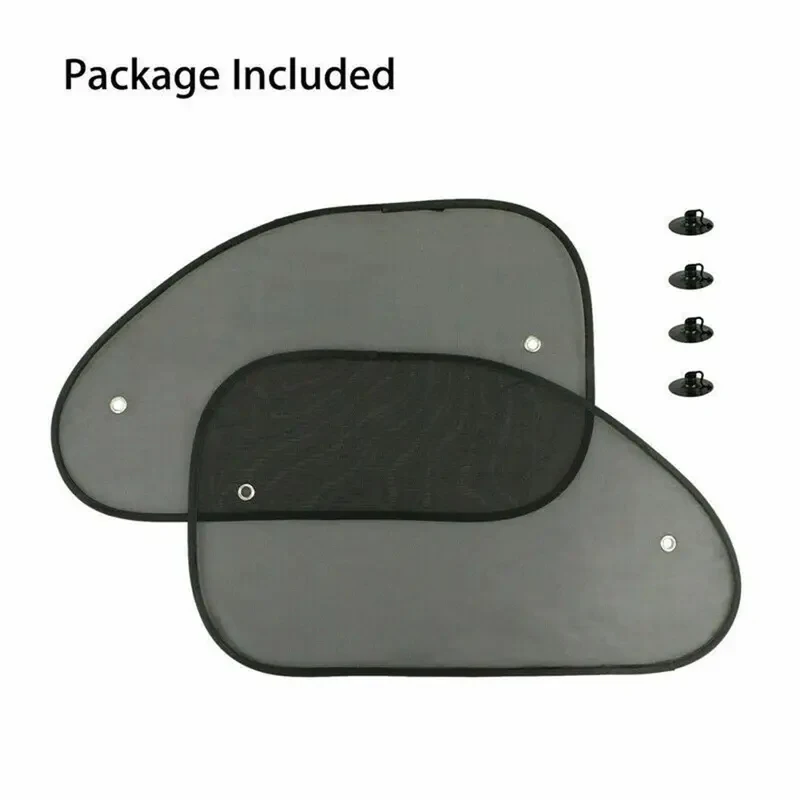 2Pcs Durable Reflector Car Sun Shades Front Rear Window Shield Screen Sunshades Cover Windscreen UV Protection Mesh Visor