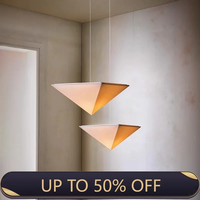 Triangle Fabric Decorative Atmosphere Light Wabi Sabi Style Living Room Chandelier Designer Hallway Hallway Bedroom Headboard