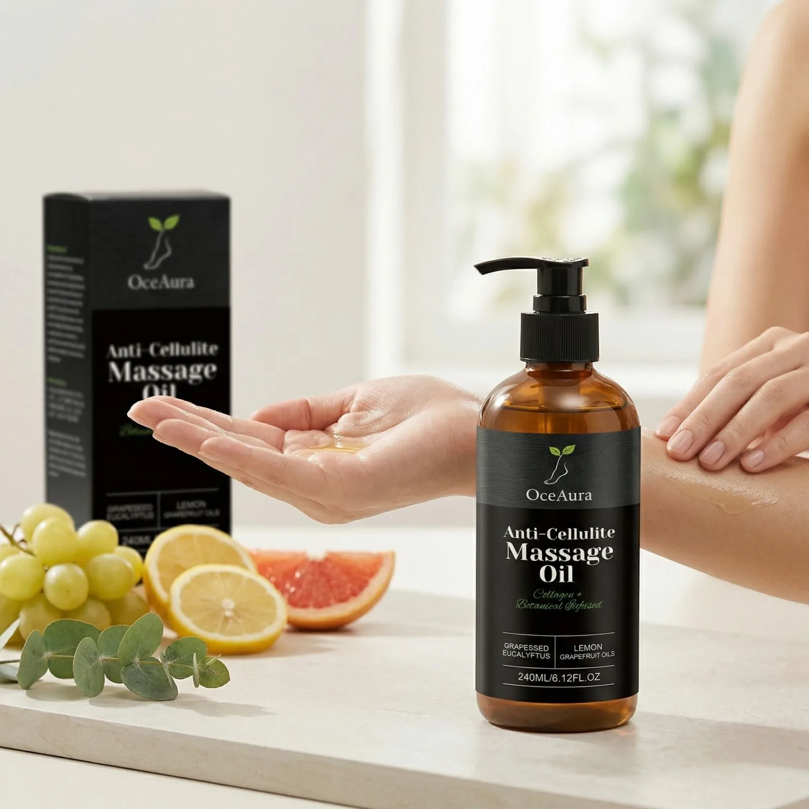 Anti Cellulite Oil Firm Skin Tightening Anti Sagging Improve Skin Texture Lemon Grapefruit Essential Oil Smooth Body Massage Oil