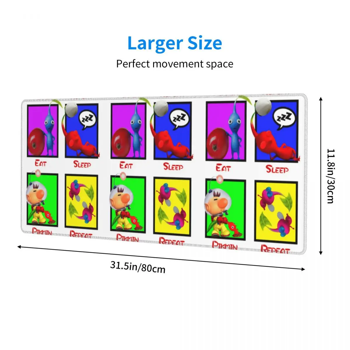 Eat Sleep Pikmin Repeat Large Mouse Pad Computer Keyboard Mouse Mat Gaming PC Laptop Desk Mat Office Accessories Table Mats