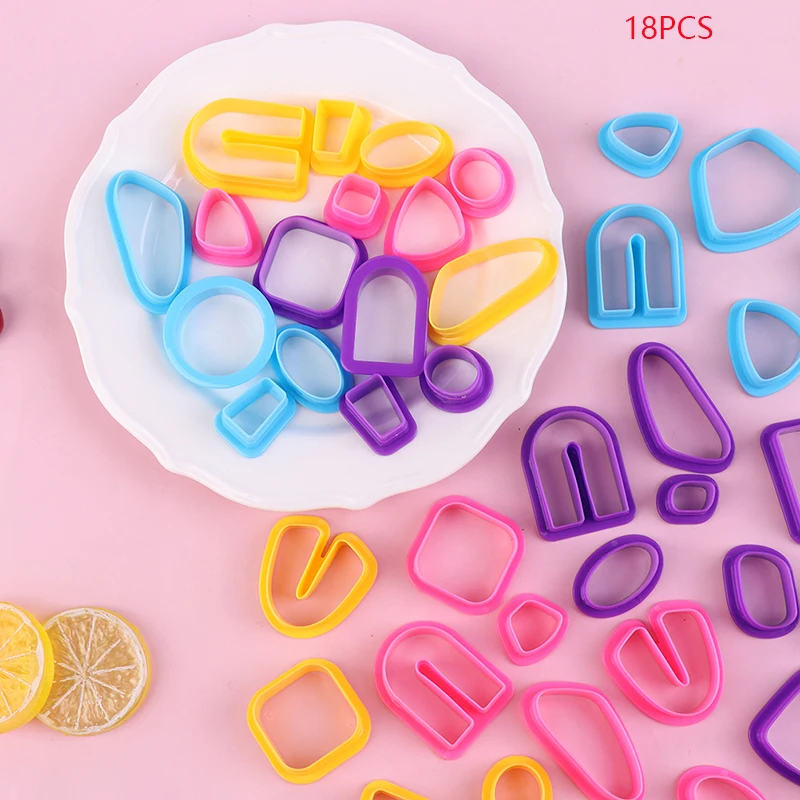 18PCS/set Different Shapes Polymer Clay Cutters Earring Making Supplies Crafts Clay Jewelry Cutting Tools Accessories