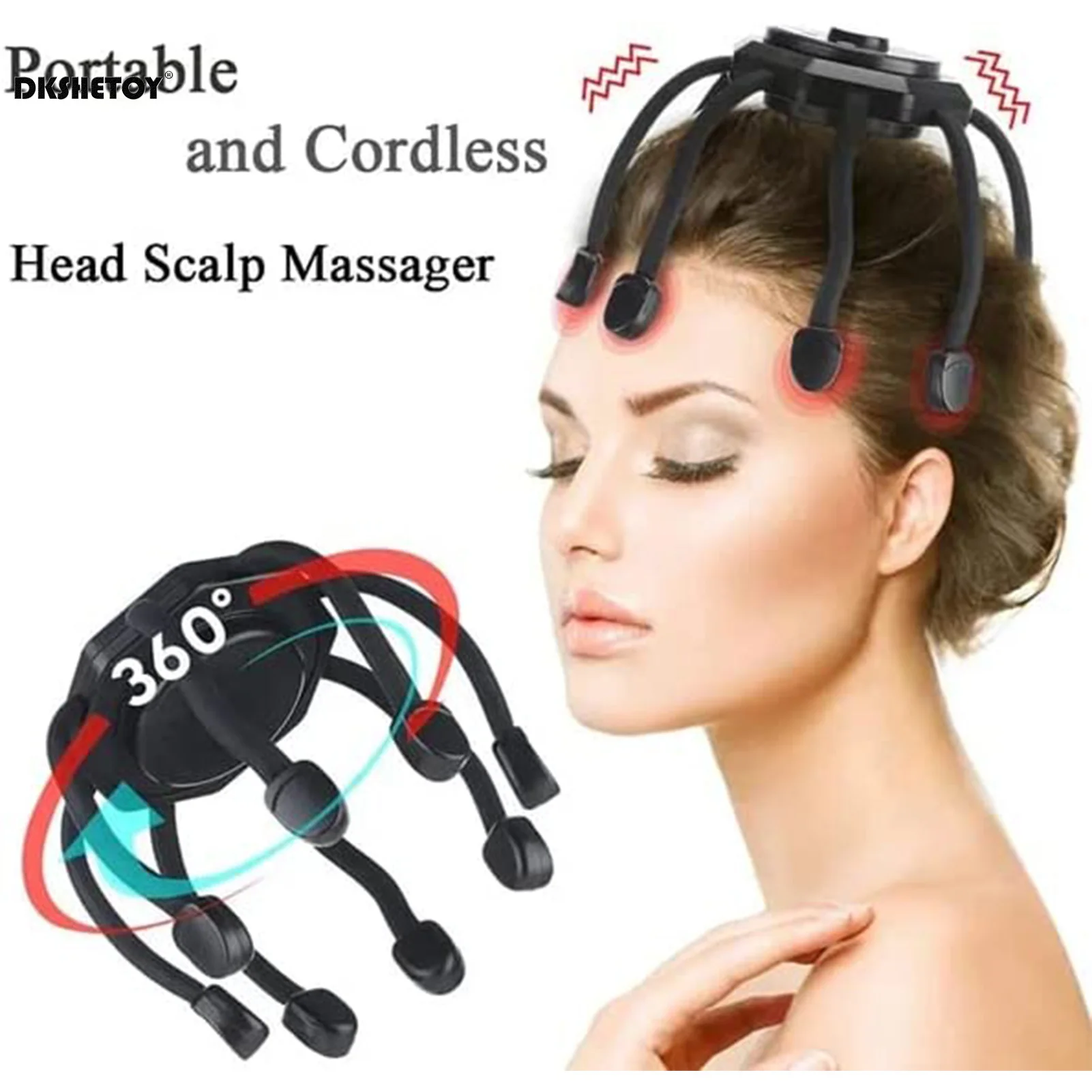 

Electric Octopus Claw Head Massager Scalp Therapeutic Head Scratcher Relief Stress Fatigue Vibration Hair Stimulation devices