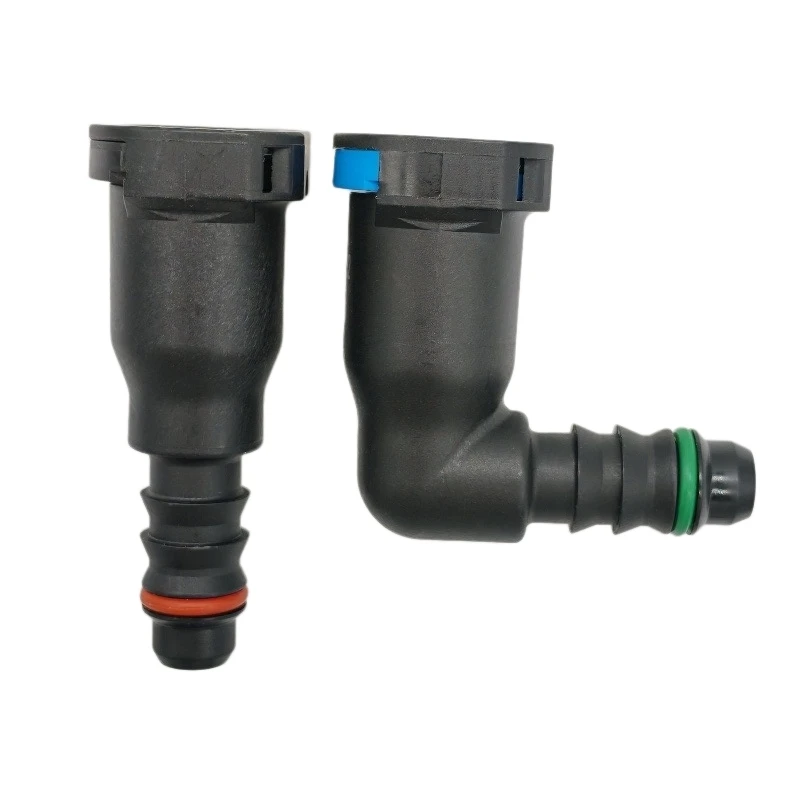 high quality 9.89mm ID8 90 degree SAE 10 Fuel pipe joint plastic fittings Fuel line quick connector for VW for Volkswa 2pcs
