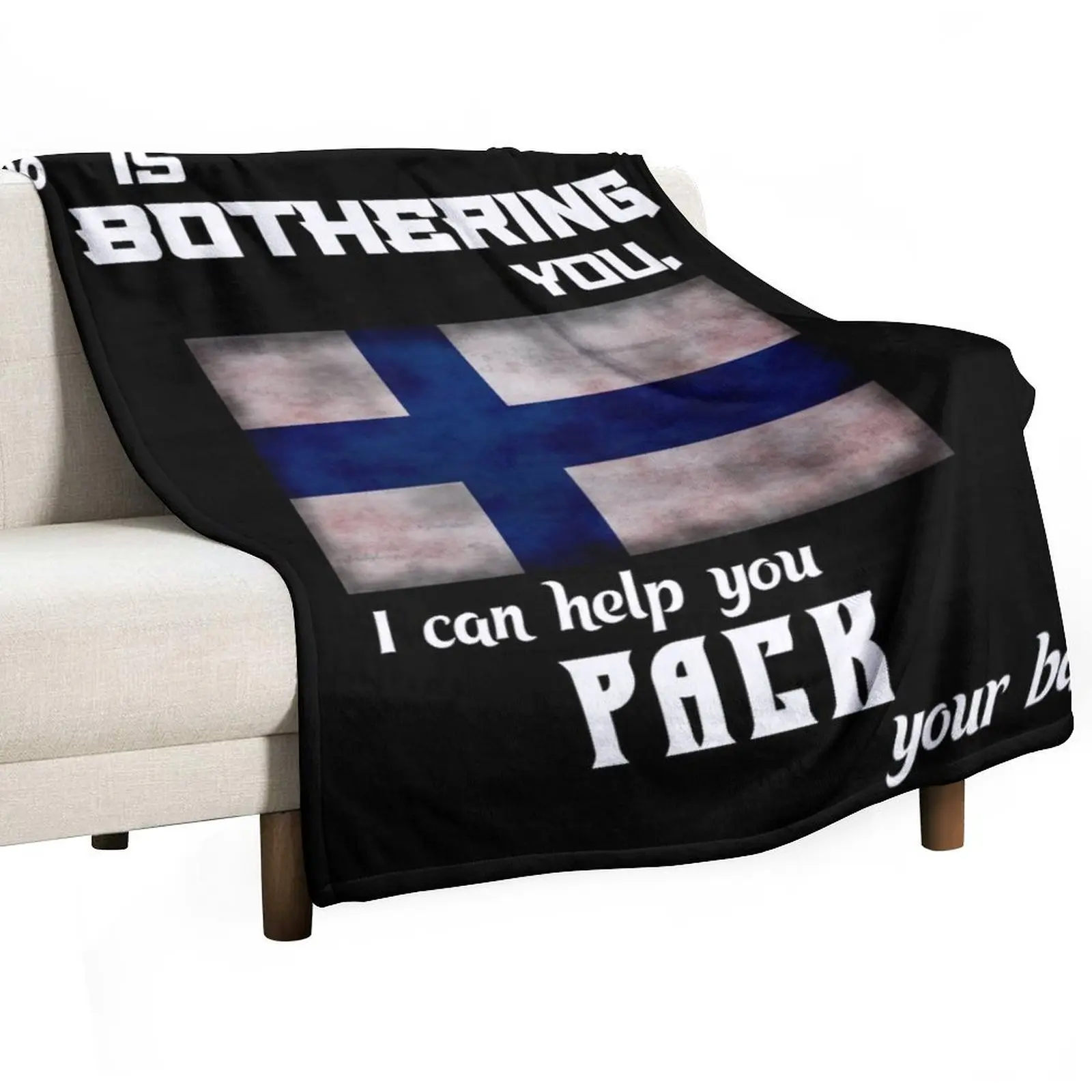 Finnish flag - pack your bags Throw Blanket Summer Beddings Personalized Gift Blankets