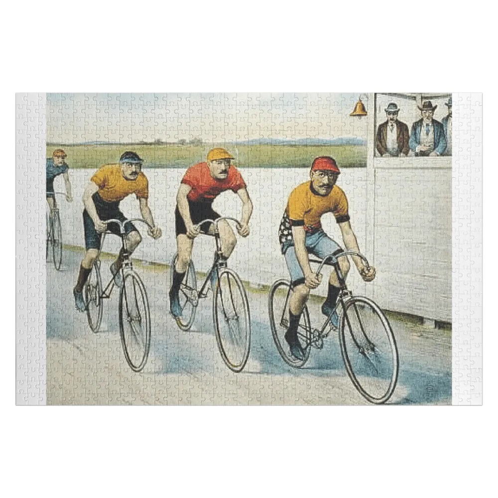 Cycling Old School Jigsaw Puzzle Custom Wooden Gift Jigsaw Pieces Adults Customized Toys For Kids Adult Wooden Puzzle