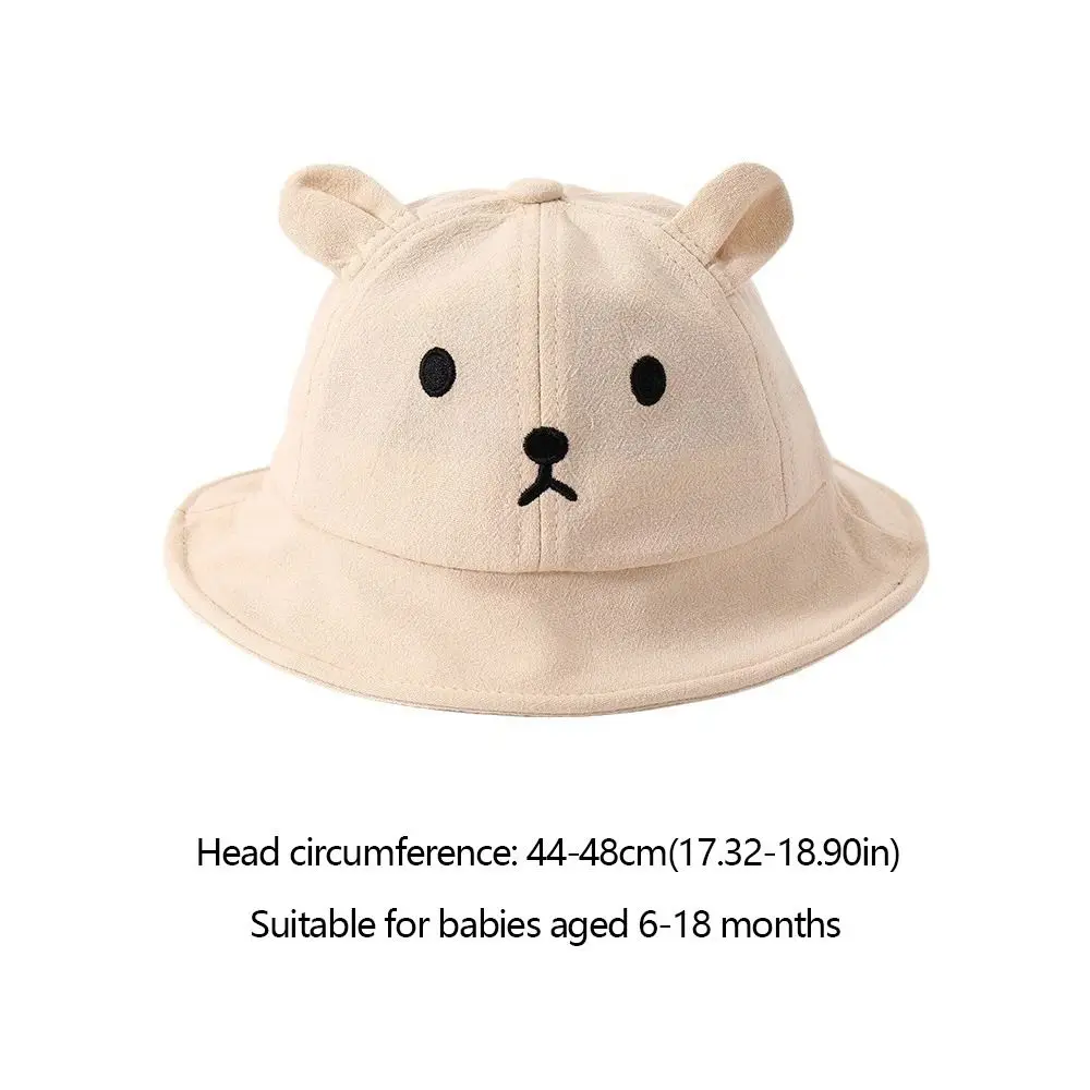 44-48 cm nuovo simpatico orso a forma di cappello da sole in cotone per bambini cappello estivo sottile protezione solare cappello da pescatore da viaggio casual