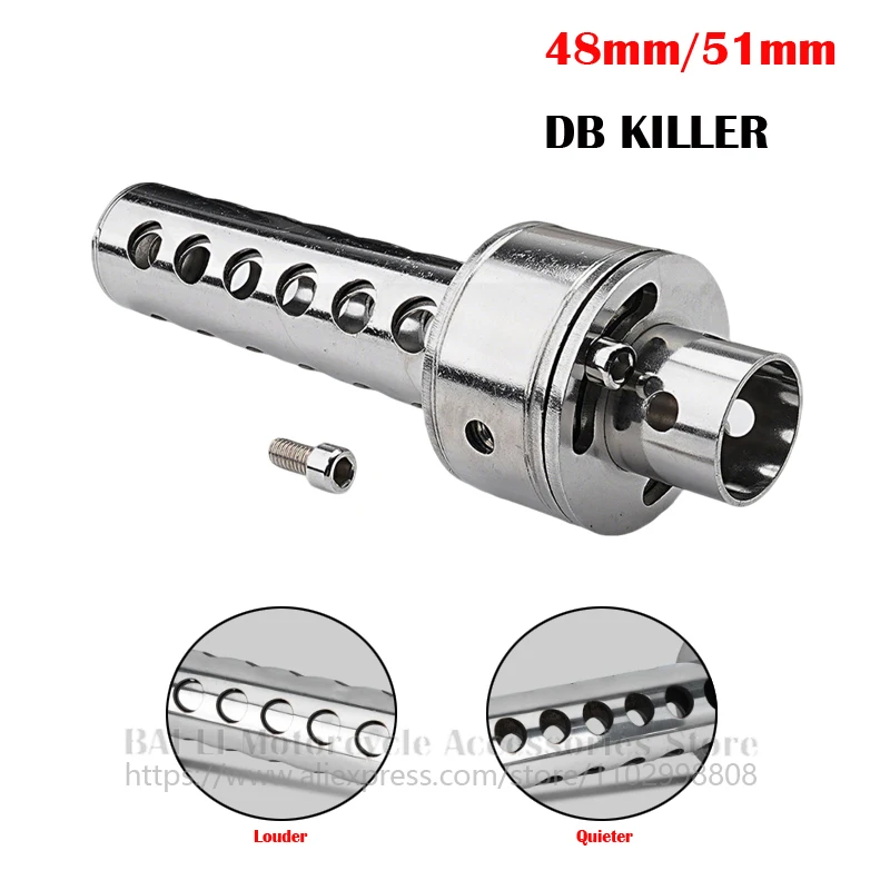 48mm 51mm Universal Motorcycle Systems Muffler Silencer Motocross Adjustable Exhaust Pipe DB Killer Pipe Tip Racing