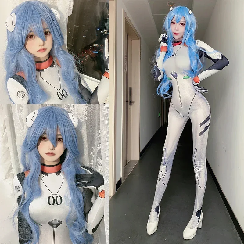 Anime Ayanami Rei Asuka Cosplay Macacões, Unisex Zentai Catsuit, Trajes de Halloween, Sexy Bodysuit Meninas