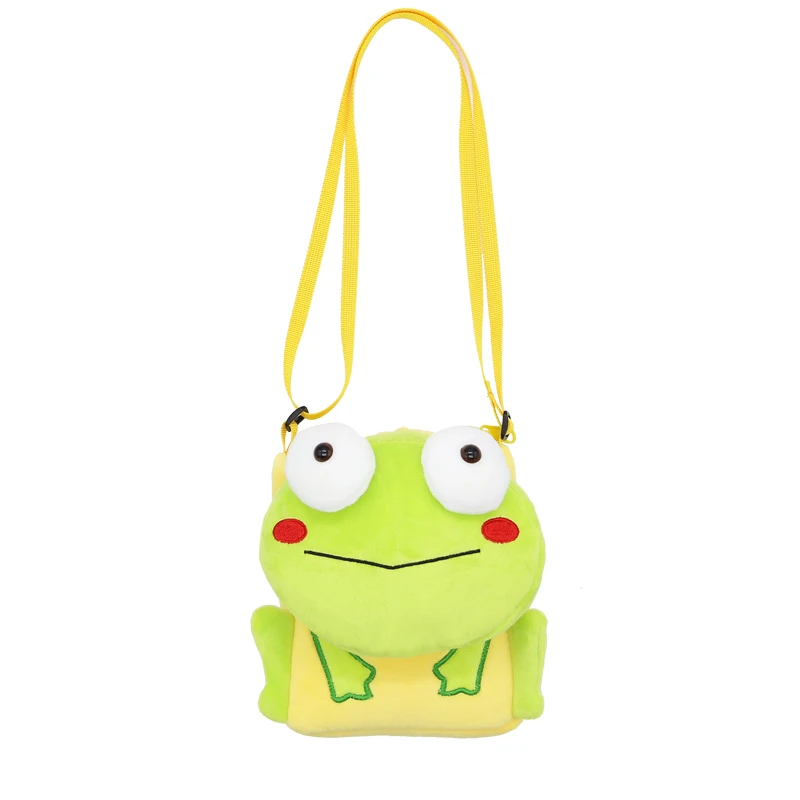 Mini bolsa de rana de dibujos animados, bolsos Kawaii para niños y niñas, bolso cruzado de felpa suave, bolso de mensajero bonito para niños, Bolso pequeño